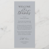 Welcome and Thanks Reception Dinner Thank You Card Programmakaart (Voorkant)