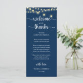 "Welcome and Thanks" Rustic Reception Guest Card Programmakaart (Staand voorkant)