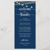 "Welcome and Thanks" Rustic Reception Guest Card Programmakaart (Voorkant)