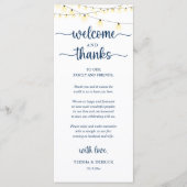 "Welcome and Thanks" Rustic Reception Guest Card Programmakaart (Voorkant)