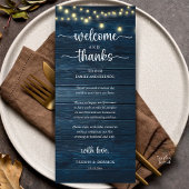 "Welcome and Thanks" Rustic Reception Guest Card Programmakaart