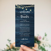 "Welcome and Thanks" Rustic Reception Guest Card Programmakaart