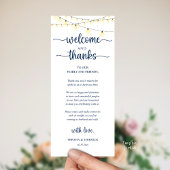 "Welcome and Thanks" Rustic Reception Guest Card Programmakaart