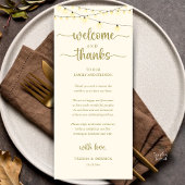 "Welcome and Thanks" Rustic Reception Guest Card Programmakaart