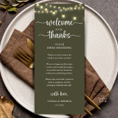 "Welcome and Thanks" Rustic Reception Guest Card Programmakaart