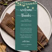 "Welcome and Thanks" Rustic Reception Guest Card Programmakaart