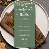 "Welcome and Thanks" Rustic Reception Guest Card Programmakaart