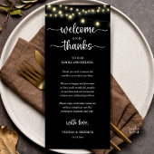 "Welcome and Thanks" Rustic Reception Guest Card Programmakaart