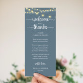 "Welcome and Thanks" Rustic Reception Guest Card Programmakaart