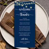 "Welcome and Thanks" Rustic Reception Guest Card Programmakaart