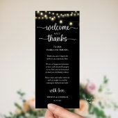 "Welcome and Thanks" Rustic Reception Guest Card Programmakaart