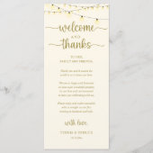 "Welcome and Thanks" Rustic Reception Guest Card Programmakaart (Voorkant)