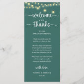 "Welcome and Thanks" Rustic Reception Guest Card Programmakaart (Voorkant)