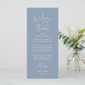 Welcome and Thanks, Wedding Dinner Thank You Card Programmakaart (Staand voorkant)