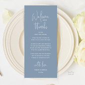 Welcome and Thanks, Wedding Dinner Thank You Card Programmakaart