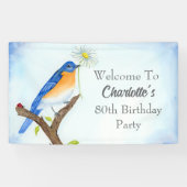 Welcome Any Age Happy April Birthday with Bluebird Spandoek (Horizontaal)