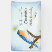 Welcome Any Age Happy April Birthday with Bluebird Spandoek (Verticaal)