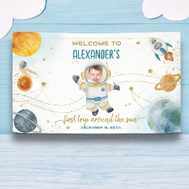 Welcome Around the Sun Space Photo First Birthday Spandoek