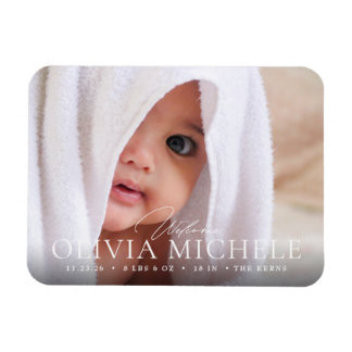 Welcome Baby Birth Photo Announding Magnet Magneet