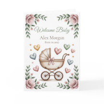 Welcome Baby Born in 2027 Personalized Name Card