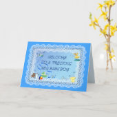 WELCOME BABY BOY! Card Kaart (Gele Bloem)
