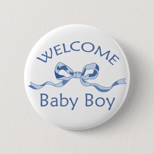 WELCOME BABY BOY RONDE BUTTON 5,7 CM (Voorkant)
