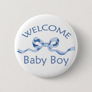 WELCOME BABY BOY RONDE BUTTON 5,7 CM