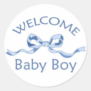 WELCOME BABY BOY RONDE STICKER