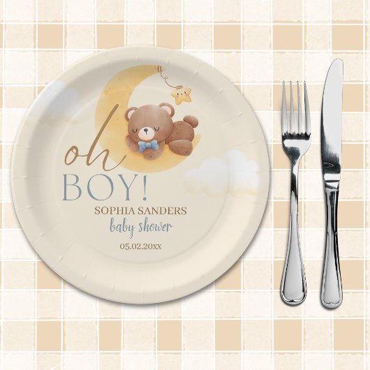 Welcome Baby Boy! Teddy Bear Party Papieren Bordje