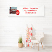 WELCOME Baby Foto Banner Red Egg and Ginger Party (Insitu)