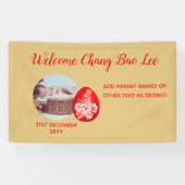 WELCOME Baby Foto Banner Red Egg and Ginger Party (Horizontaal)