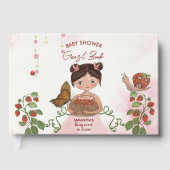 Welcome Baby Girl Guest Book - Pink Strawberry  Gastenboek (Voorkant)