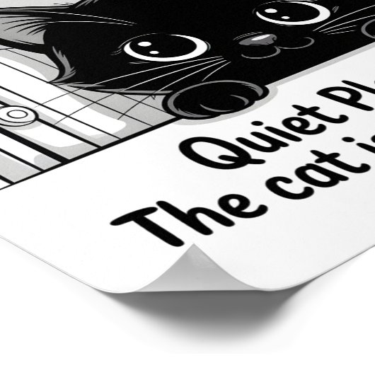 Welcome Baby Room Quiet Cat Napping Poster (Hoek)