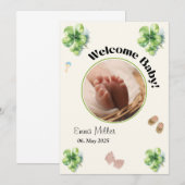 Welcome baby round photo kaart (Voorkant / Achterkant)