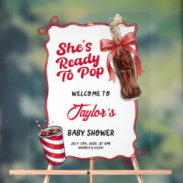 Welcome Baby Shower Acrylic Sign, Ready to Pop   Acryl Bord