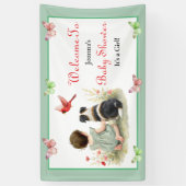 Welcome Baby Shower | Baby and Puppy Dog Spandoek (Verticaal)
