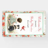 Welcome Baby Shower | Baby and Puppy Dog Spandoek (Horizontaal)
