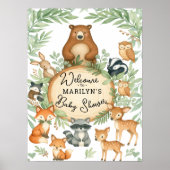 Welcome Baby Shower Baby Animals Poster (Voorkant)