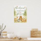 Welcome Baby Shower Baby Animals Poster (Keuken)