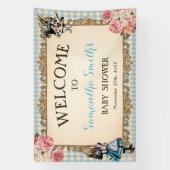 Welcome Baby Shower Banner Vintage Alice (Verticaal)