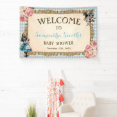 Welcome Baby Shower Banner Vintage Alice (Insitu)