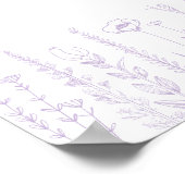 Welcome Baby Wildflower Baby Shower Lavender Poster (Hoek)