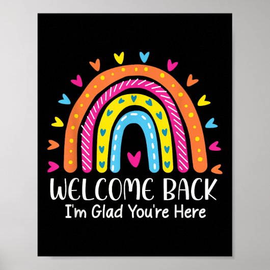 Welcome Back I'm Glad You're Here First Day Of Sch Poster (Voorkant)