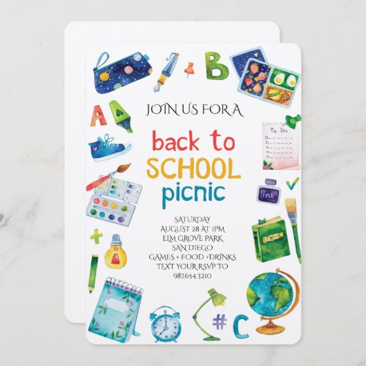 Welcome Back School Picnic Kaart (Voorkant / Achterkant)