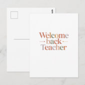 Welcome Back Teacher Briefkaart (Voorkant / Achterkant)