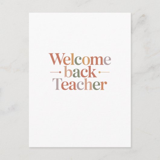 Welcome Back Teacher Briefkaart (Voorkant)