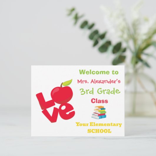 Welcome Back to School Briefkaart (Staand voorkant)