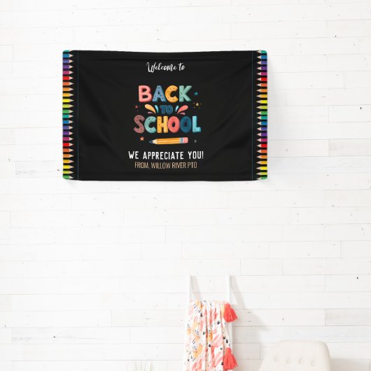 Welcome Back to School  – Bright & Fun Classroom Spandoek (Insitu)