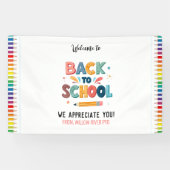Welcome Back to School  – Bright & Fun Classroom Spandoek (Horizontaal)