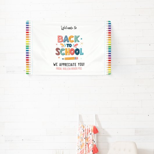 Welcome Back to School  – Bright & Fun Classroom Spandoek (Insitu)